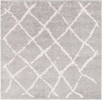Safavieh Alfombra de polipropileno gris/beige, 155 x 155 cm