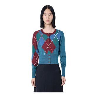 Vivienne Westwood Argyle Cropped Cardigan - female - Vivienne Westwood - Cardigans - Multicolor - XS - Knitwear