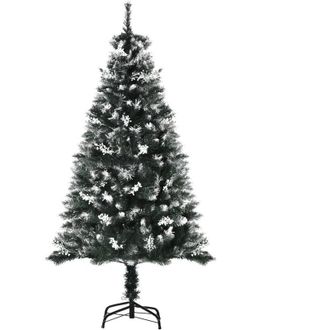 HOMCOM Rbol De Navidad 150 Cm &Aacute;rbol De Navidad Artificial Con 378 Ramas 41 Decoraciones Soporte De Acero Base Plegable Y Desmontable Para Sal&oacute;n Verde