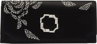Malone Souliers Clutch Vivien con cristalli - Nero
