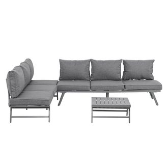 OUTSUNNY 3 Pcs Garden Seating Set w/ Sofa Lounge Table Outdoor Patio Furniture | TJ Hughes