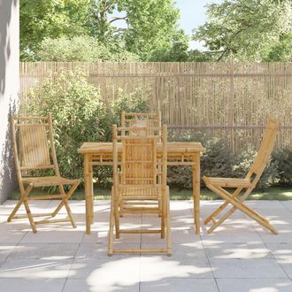 vidaXL Juego De Comedor De Jard&iacute;n 5 Piezas Bamb&uacute; Vidaxl