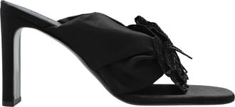 Rotate Satin Heeled Mules - Dames - Muiltjes - Zwart - 37 EU - Leer - Schoenen