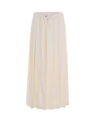 Fabiana Filippi Pleated Midi Skirt With Elastic Waistband In Tecno Tailoring