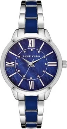 Anne Klein Quartz Blue Mother of Pearl Dial Ladies Watch and Bracelet Set AK-3667NVST