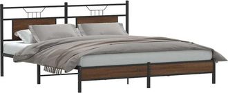 vidaXL Estructura De Cama Sin Colch&oacute;n Roble Marr&oacute;n 183x203 Cm Vidaxl