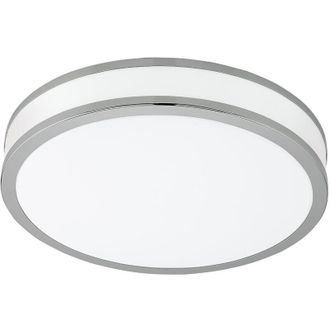 Eglo Plafoniera Moderna Palermo 2 Acciaio Bianco Luce Led Integrato 15,6W