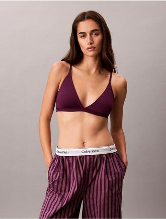 Calvin Klein Womens Form to Body Lightly Lined Triangle Bralette - Purple - XL