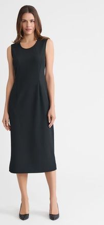Ming Wang Stretch Deco Crepe Sheath Midi Dress in Black at Nordstrom, Size X-Large P
