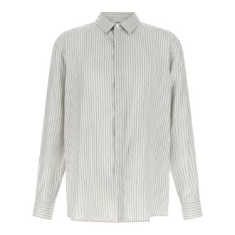 Saint Laurent Cassandre Slim Shirt - male - Saint Laurent - Casual Shirts - Beige - 3XL - Shirts