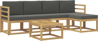 vidaXL Conjunto De Sof&aacute;s De Exterior 6 Uds. Blanco Y Antracita Vidaxl