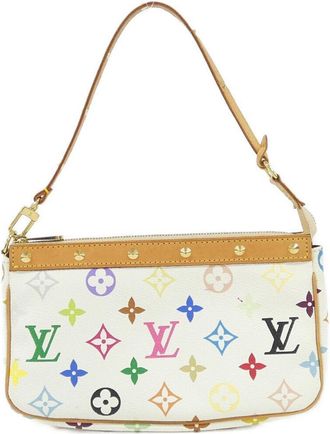 Louis Vuitton White Coated Canvas Pochette Pouch (Pre-Owned)