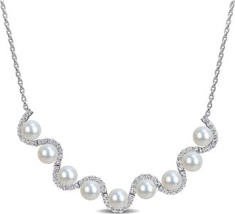 Delmar 8-8.5mm Cultured Freshwater Pearl & White Topaz Necklace at Nordstrom Rack