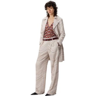 Missoni Double-breasted Trench Coat With Wavy Zigzag Pattern in White & Beige at Nordstrom, Size 44 It