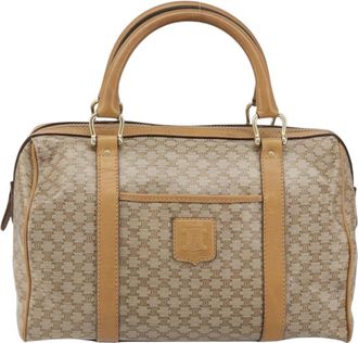 Celine Macadam Handbag Macadam With Leather Beige Pvc Handbag (Pre-Owned)