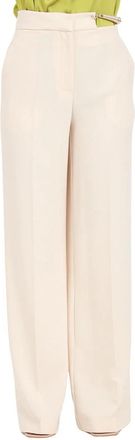 Simona Corsellini Beige Stretch Trousers with High Waist