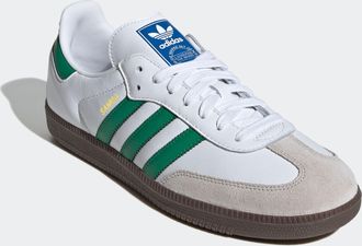 adidas Sneaker ADIDAS ORIGINALS SAMBA OG, Herren, Gr. 38,5, ftwwht, gr&uuml;n, supcol, Leder, Synthetik, Schuhe Sneaker
