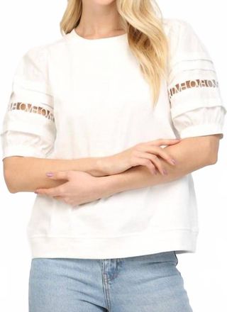 Fate Love Letter Puff Sleeve Sweatshirt In White