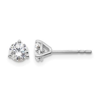 Diamond2Deal 14k White Gold 2/3 ct Round Lab Grown Diamond Stud Earrings VS Clarity, D-E Color