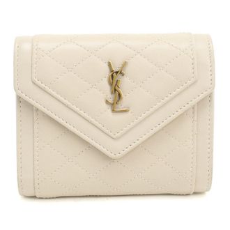 Saint Laurent Ivory Leather Wallet (Tri-Fold) (Pre-Owned)