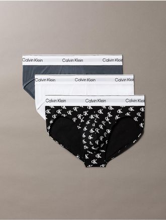 Calvin Klein Mens Icon Cotton Stretch 3-Pack Hip Brief - Multi - XL