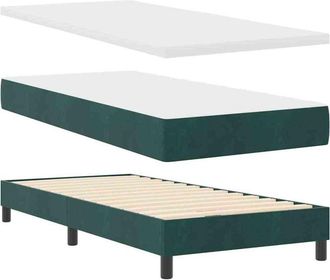 vidaXL Cama Con Somier Y Colch&oacute;n Negra 100x200 Cm Terciopelo Vidaxl