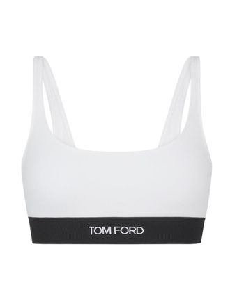 Tom Ford White Bralette with Textured Band