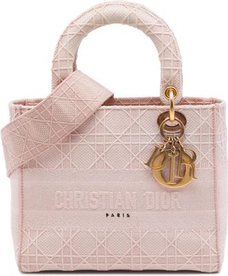 Dior Pre-owned Dior Medium Embroidered Canvas Cannage Lady D Lite Ladies 56UFR4QTEV6NHDSL