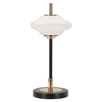 Mauro Ferretti L&aacute;mpara de mesa de metal dorado y cristal (&oslash; 22 x 46 cm)