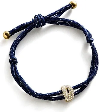 BaubleBar Initial Custom Paracord Bracelet in Blue D at Nordstrom
