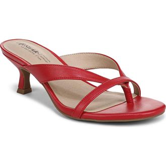 Life Stride Navine Kitten Heel Flip Flop in Fire Red at Nordstrom, Size 6.5