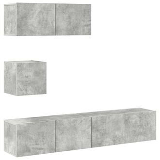 Berkfield Home 4 Piece TV Cabinet Set Concrete Grey Engineered Wood