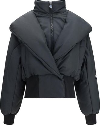 The Attico Black Quilted Shawl Neck Jacket
