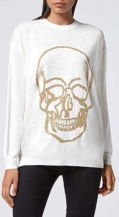 Philipp Plein Pullover Round Neck Women in White at Nordstrom, Size X-Small