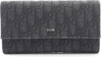 Dior Black Canvas Long Wallet (Bi-Fold) (Pre-Owned)