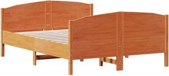 vidaXL Vidaxl - Estructura De Cama Sin Colch&oacute;n Madera Maciza Marr&oacute;n 120x190 Cm