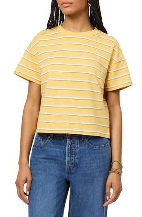 Scotch & Soda Boxy Yarn Dye Stripe T-Shirt in Ochre/rose Smoke/white at Nordstrom Rack, Size X-Small