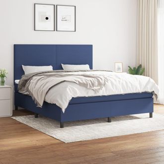 vidaXL Vidaxl - Cama Box Spring Con Colch&oacute;n Tela Azul 160x200 Cm