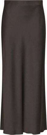 Brunello Cucinelli Fluid Bias-Cut Rok - Dames - Maxi Rokken - Bruin - L - Rokken