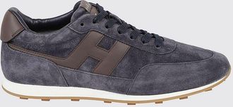 Hogan H699 Leather and Suede Sneakers with Contrast Logo and Serrated Sole