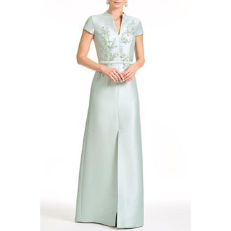 Sachin & Babi Charlotte Beaded Embroidery Gown in Celadon at Nordstrom, Size 10