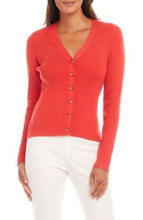 Karen Kane Rib Cardigan in Orange at Nordstrom Rack, Size X-Small