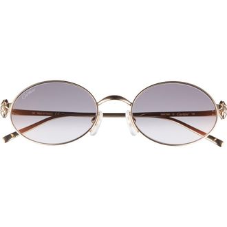 Cartier 52mm Oval Gradient Sunglasses in Gold/Grey Lens at Nordstrom