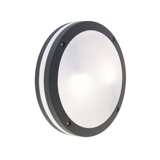 QAZQA Moderno L&aacute;mpara De Pared Y Techo Inteligente Gris Oscuro Con Wifi A60 - Glow Aluminio /pl&aacute;stico Redonda Adecuado Para Led Max. 2 X 8.5 Watt - Qazqa
