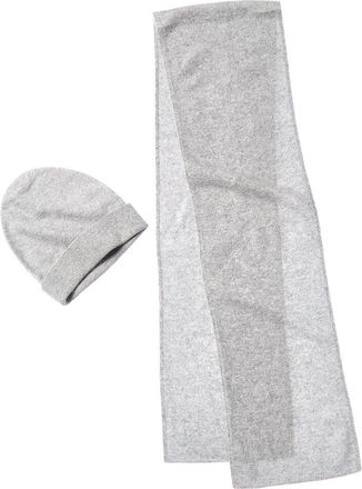 Amicale Cashmere Cashmere Brushed Cashmere Hat & Scarf Set