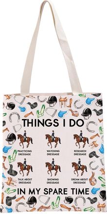 Generic PYOUL Horse Lover Gift Spare Time Dressage Tote Bag Horse Racing Lover Handbag Equestrian Performance Gift (Spare Time Dressage T)