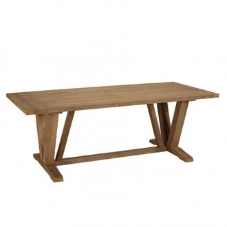 Macabane Mesa de comedor de jard&iacute;n de teca reciclada de 220x100 cm