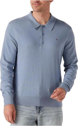 Tommy Hilfiger Truien & Vesten, Heren, Blauw, M, Katoen, Blauwe Gebreide Trui voor Mannen