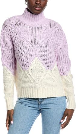 Autumn Cashmere Two-Tone Diamond Cashmere-Blend Sweater