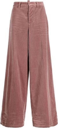 Dsquared2 Traveller wide-leg trousers - women - Cotton/Polyester/Metallic Fibre - 38 - Pink